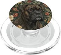Dark Brindle Boxer Dog in Style of William Morris PopSockets PopGrip for MagSafe