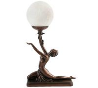 Dark Bronze Effect Kneeling Lady Crackle Ball Lamp Bronze