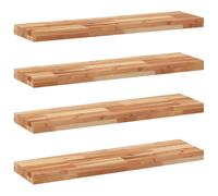 (dark brown, 100 x 20 x 4 cm/ 4 pcs) vidaXL Floating Shelves Wall Storage Shelf 4pcs Untreated Solid Wood Acacia