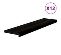 vidaXL Stair Treads 12 pcs Dark Brown 100x25x2 cm Solid Wood Oak