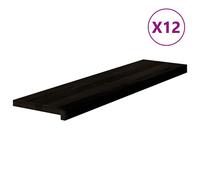 (dark brown, 100 x 30 x 2 cm/ 12 pcs) vidaXL Stair Treadss Step Mat Door Mat Tread Mat Untreated Solid Wood Oak