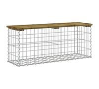 (dark brown, 103 x 31,5 x 42 / 100 x 30 x 40 cm) vidaXL Garden Bench Park Outdoor Bench Seat Gabion Design Solid Wood Pine
