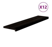 (dark brown, 110 x 25 x 2 cm/ 12 pcs) vidaXL Stair Treadss Step Mat Door Mat Tread Mat Untreated Solid Wood Oak