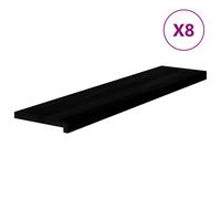 (dark brown, 110 x 30 x 2 cm/ 8 pcs) vidaXL Stair Treadss Step Mat Door Mat Tread Mat Untreated Solid Wood Oak