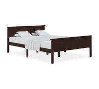 Vidaxl Bed Frame Dark Brown Solid Wood Pine 120X200 Cm, Brown