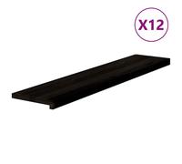 (dark brown, 120 x 30 x 2 cm/ 12 pcs) vidaXL Stair Treadss Step Mat Door Mat Tread Mat Untreated Solid Wood Oak