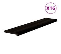 Stair Treads Solid Oak Brown Black 120x30x2cm 16pcs Replaceable Anti-slip set16