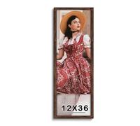 Dark Brown 12x36 Frame -Single Frame - Rustic Woodgrain 12 x 36 Poster Frame with Plexiglass for Wall Gallery Display, 12x36 Picture Frame for Puzzle, Artwork, Photo and Poster - Ideal Christmas Day