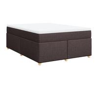 (dark brown, 140 x 200 cm) vidaXL Box Spring Bed with Mattress Bed Frame Dark Brown 140x200 cm Fabric