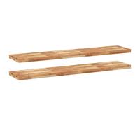 (dark brown, 160 x 30 x 4 cm/ 2 pcs) vidaXL Floating Shelves Wall Storage Shelf 4pcs Untreated Solid Wood Acacia
