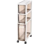 Dark Brown 3-Tier Bathroom Cabinet with Doors - Modern Storage Solution for Small Spaces nize Toiletries & Essentials Stylish White & Dark Wood Design