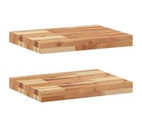 vidaXL Floating Shelves 2 pcs 60x30x4 cm Oil Finished Solid Wood Acacia