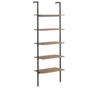 (dark brown, 64 x 35 x 185 cm) vidaXL Leaning Shelf Bookcase Bookshelf Shelving Unit Storage Rack Organiser