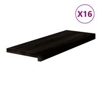 vidaXL Stair Treads 16 pcs Brown Black 70x25x2 cm Solid Wood Oak
