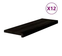 (dark brown, 80 x 30 x 2 cm/ 12 pcs) vidaXL Stair Treadss Step Mat Door Mat Tread Mat Untreated Solid Wood Oak