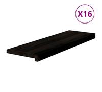 (dark brown, 80 x 30 x 2 cm/ 16 pcs) vidaXL Stair Treadss Step Mat Door Mat Tread Mat Untreated Solid Wood Oak