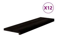 (dark brown, 90 x 25 x 2 cm/ 12 pcs) vidaXL Stair Treadss Step Mat Door Mat Tread Mat Untreated Solid Wood Oak