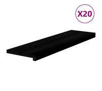(dark brown, 90 x 25 x 2 cm/ 20 pcs) vidaXL Stair Treadss Step Mat Door Mat Tread Mat Untreated Solid Wood Oak