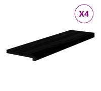 vidaXL Stair Treads 4 pcs Brown Black 90x25x2 cm Solid Wood Oak, Brown
