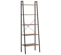 (Dark brown and black, 56 x 35 x 174 cm (W x D x H)) vidaXL Standing Shelf Storage Organiser Shelf Rack Ladder Shelf Bookshelf