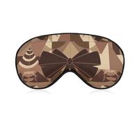Dark Brown Bow Sleep Mask Soft Comfortable Eye Mask with Adjustable Strap Eye Cover Eye Shade for Men Women Work Travel