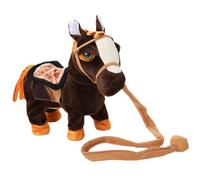(Dark brown) Electronic Interactive Horse Walk Along Horse With Remote Control Leash Dancing Singing Walking Musical Ponypet Toys For Kids