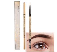 Dark Brown Eyebrow Pencil with Fine Tip, Sweatproof Brow Pen and Combs, 2-in-1