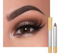 Dark Brown Eyeshadow Stick Cream Eye Shadow, Metallic Deep Brown Glitter Eyeshadows Pencil Crayon, Smooth Portable Easy to Color Smoky Eye Makeup Highly Pigmented Eyeliner