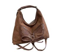 dark brown flannel Tote and Hobo Bags for Women - Large Slouch and Crescent Shoulder Bags - Work Tote Handbag