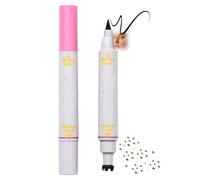 Dark Brown Freckle Pen And Black Eyeliner, 2-In-1 Dual-Ended Stamp, 1 Pen | Fine Liner Tip For Defined Eye Lines, Multi-Point Applicator For Faux Freckles Across Cheeks And Nose, Caps For Both Ends