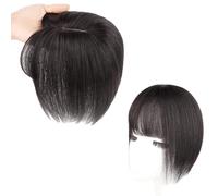 Dark Brown Hair Toppers For Women Real Human Hair Toupee With Bangs, 3"*5" Base Clip In Wiglets For Thinning Hair, Gray Hair(8 inch)