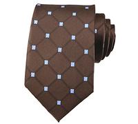 Dark Brown Holiday Neckties Check Diamond Silk Tie Suit Fitness Dating for Men Youth Boy