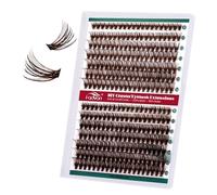 Dark brown Individual Eyelashes Lash Clusters Kit D Curl Eyelashes Individual Kit Natural Lash Extension Kit with Russian Cluster Mix 9-16mm（30+40p）