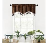 Dark Brown Kitchen Curtains 40x150cm Short Rod Pocket Cafe Curtains for Small Spaces Rustic Farmhouse Decor for Bathroom & Cupboard Stylish Window Treatments