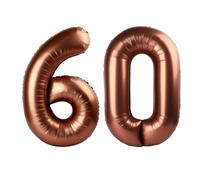 Dark Brown Number 60 Balloon 40 inch, 60 Number Balloons, 60th Dark Brown Birthday Decorations, 60 Year Old Women Men Party Supplies