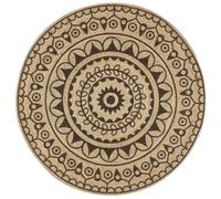 (dark brown pattern, 90 cm) vidaXL Handmade Rug Jute with White Print Floor Carpet Area Rug Floor Mat