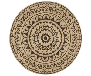 (dark brown pattern, 90 cm) vidaXL Handmade Rug Jute with White Print Floor Carpet Area Rug Floor Mat
