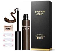 Dark Brown Peel-Off Eyebrow Tint Gel - Water-Resistant Smudge-Resistant Brow Colour with Precision Applicator & Brow Stencils, Buildable Definition for Neat Shaped, Compact Tube