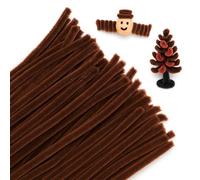 Dark Brown Pipe Cleaners for Craft, 100pcs Long Crafting Chenille Stems (30 cm x 8 mm) for DIY, Arts, Decoration Halloween Xmas NewYear Birthday Anniversary Parties