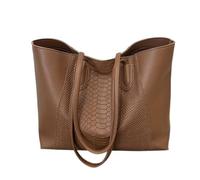 dark brown PU Tote and Hobo Bags for Women - Large Slouch and Crescent Shoulder Bags - Work Tote Handbag