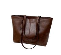 dark brown PU Tote and Hobo Bags for Women - Large Slouch and Crescent Shoulder Bags - Work Tote Handbag