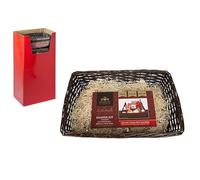 Dark Brown Rectangular Hamper Kit - 30cm x 45cm (1 Set) - Including Wood Wool & Ribbon Bow - Perfect for Gifting and Special Occasions