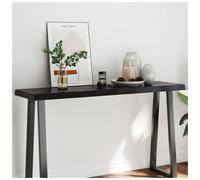 Dark Brown Solid Oak Live Edge Table Top 140x40x2-6 cm Untreated Wood Slab Board