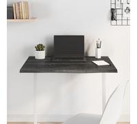 Dark Brown Solid Oak Table Top 80x60x2 cm - Live Edge DIY Replacement Worktop XL