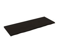 Dark Brown Solid Oak Washbasin Top 160 x 60 x (2-4) cm with Natural Edge, Waterproof, Scratch-Resistant, Heat Resistant, Versatile as Worktop, Kitchen Top, Workbench Top for Bathroom