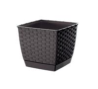 (Dark Brown Square, 6 Litres) Plant Pot Flowerpot Wave Plastic Crystal Modern Decorative Small Medium Large