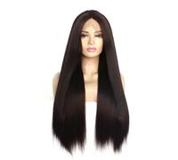 Dark Brown Synthetic 13x3 HD Lace Front Wig for Women Pre Plucked Long Straight Glueless Wigs for Beginner Friendly Adds Volume(22inch)
