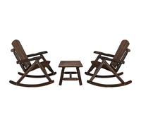 (dark brown, table + 2x bench) vidaXL Garden Lounge Set Wooden Outdoor Table and Chairs Solid Wood Spruce