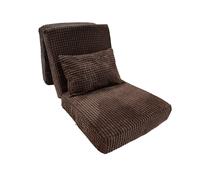 (Dark Brown) Tri Folding Z Bed Mattress Pad & Matching Pillow