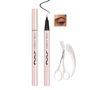 Dark Brown Ultra-Fine Eyebrow Pen, 3-Piece Brow Shaping Set With Tools | Includes Comb Scissors And Folding Razor, For Filling Sparse-Looking Areas, Outlining, Trimming And Daily Make-Up Routines